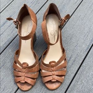 Shoes Jessica Simpson size 9.5 tan wedge heels